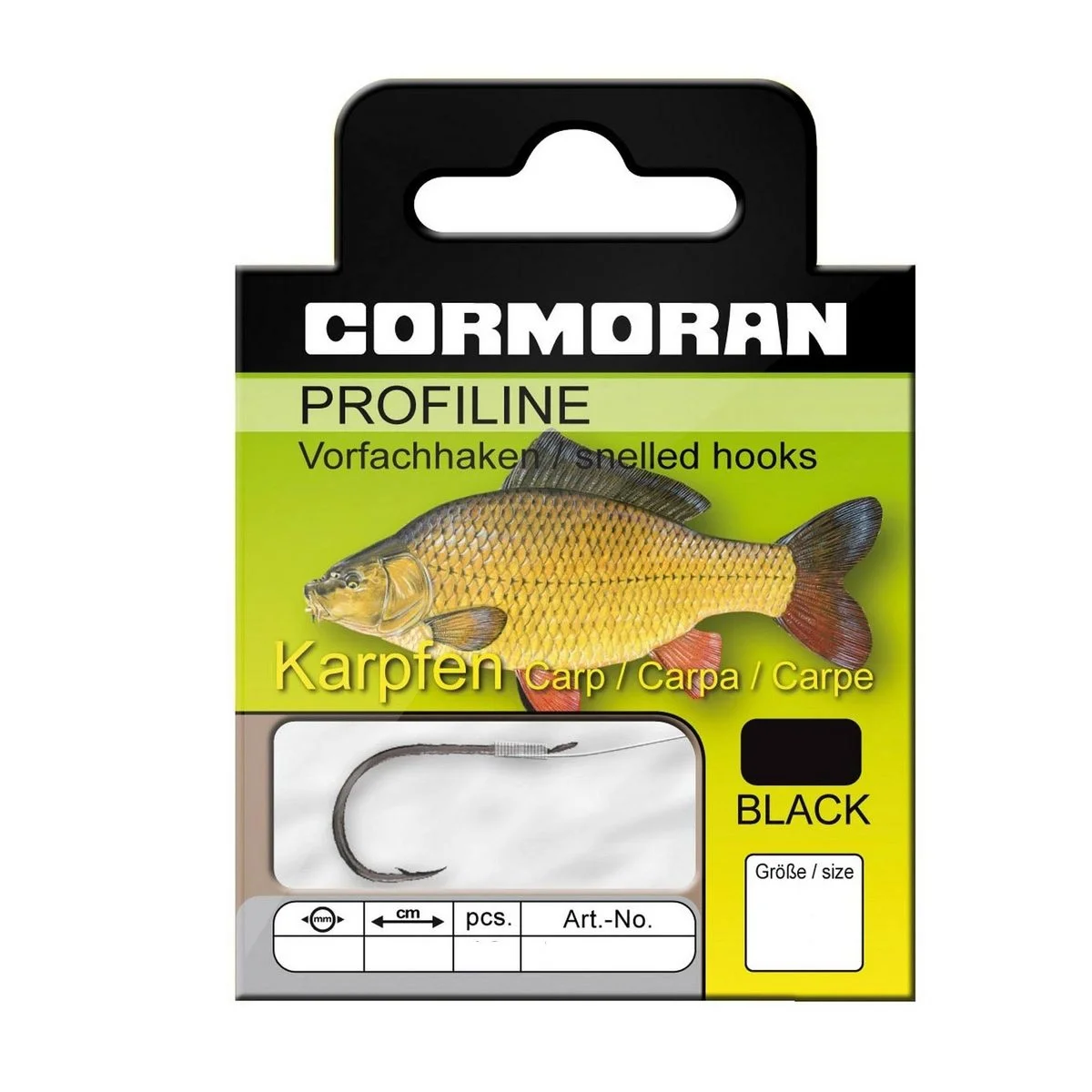 Cormoran Profiline Karpfenhaken – gebunden, Größe 4, schwarz